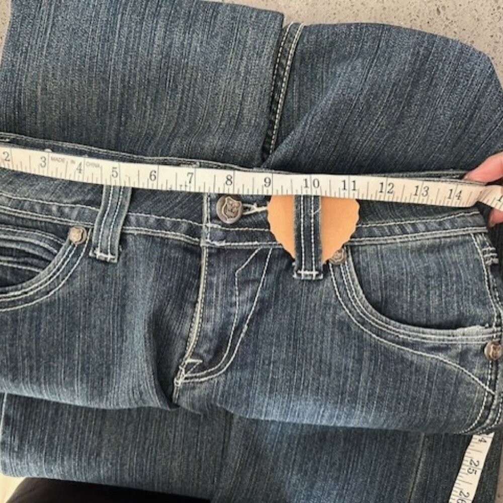 👖 Vintage SUKO Flared Jeans - Medium Wash - Size 5 👖 - Picture 10 of 12